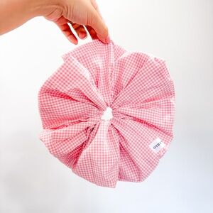 Pink Gingham Hair Scrunchie